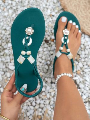 Bohemian flat thong sandals