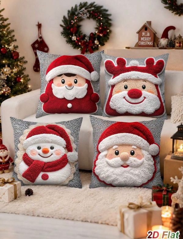 4-Piece Christmas Decorative Pillow Cover Set