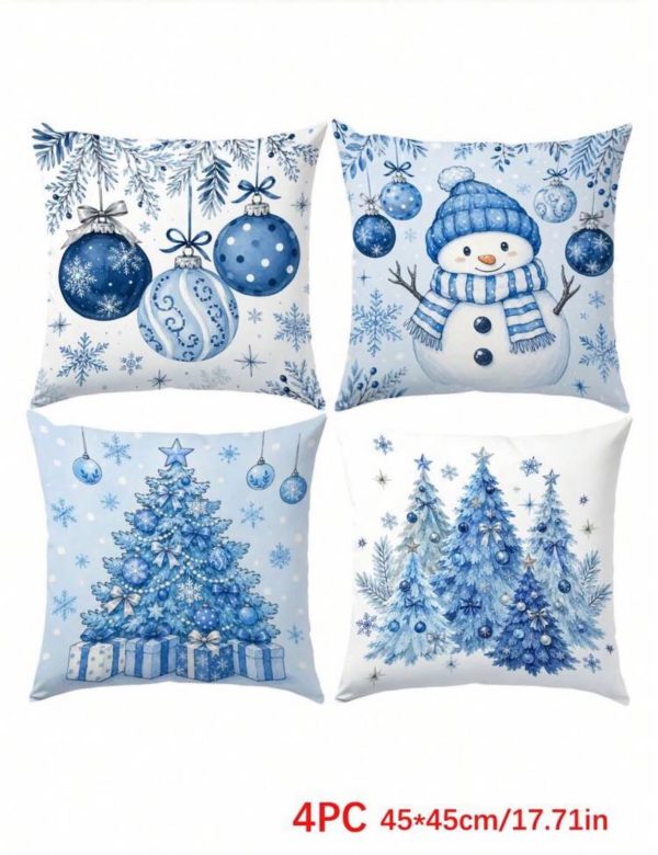 4-Piece Christmas Decorative Pillow Cover Set