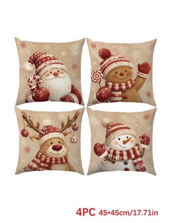 4-Piece Christmas Decorative Pillow Cover Set