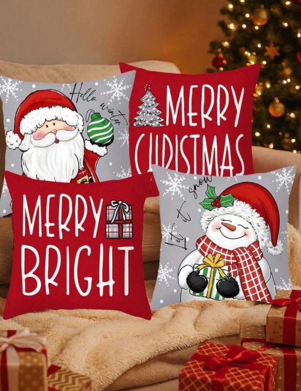 4-Piece Christmas Decorative Pillow Cover Set