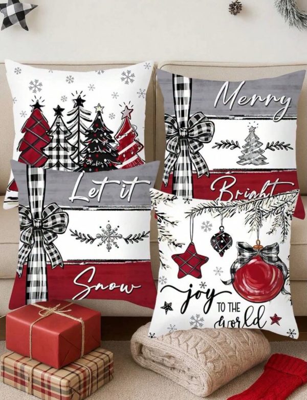 4-Piece Christmas Decorative Pillow Cover Set