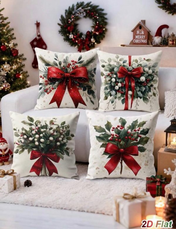 4-Piece Christmas Decorative Pillow Cover Set