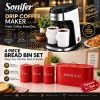 Sonifer Drip Coffee Maker & 4 Piece Bread Bin Set