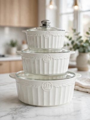 Ceramic Caserol Set - 3 Piece